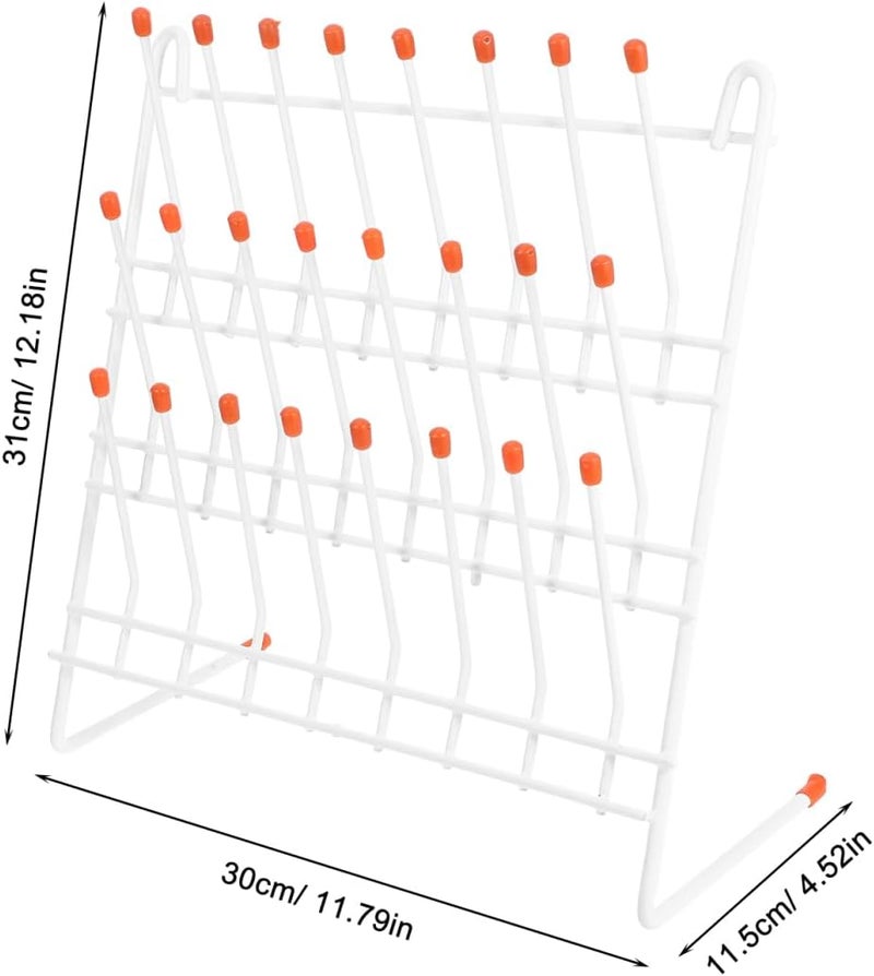 PartyKindom Laboratory Drip Rack Test Tube Peg Drying Holder for Beakers and Vials Lightweight Metal Drain Rack for Lab Glassware Storage - Image 4